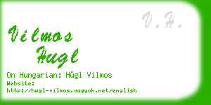 vilmos hugl business card